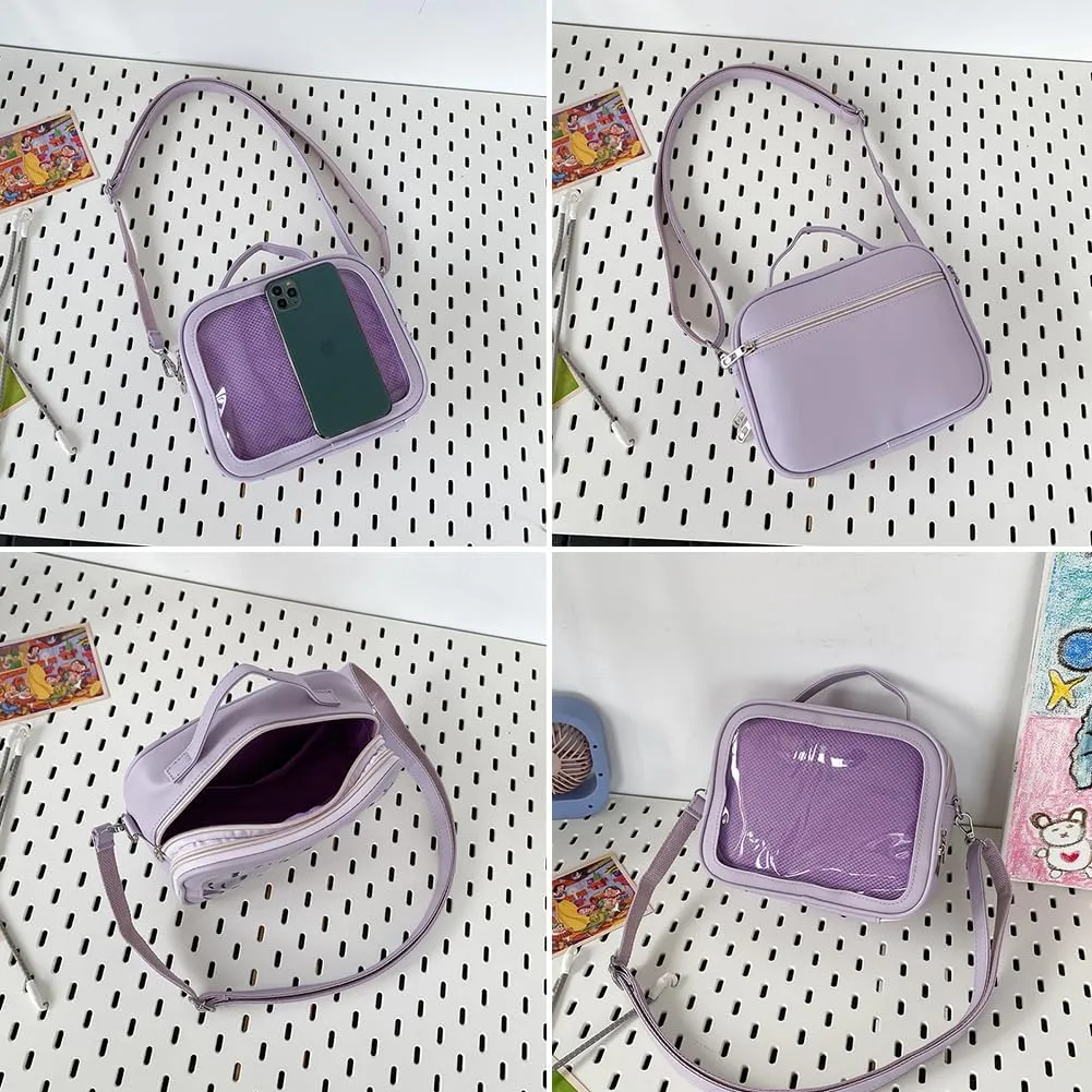 Ita JK Uniform Handbag, Kawaii Messenger Clear Shoulder Crossbody Purse, Kawaii Pin Display Bag With Insert For Anime