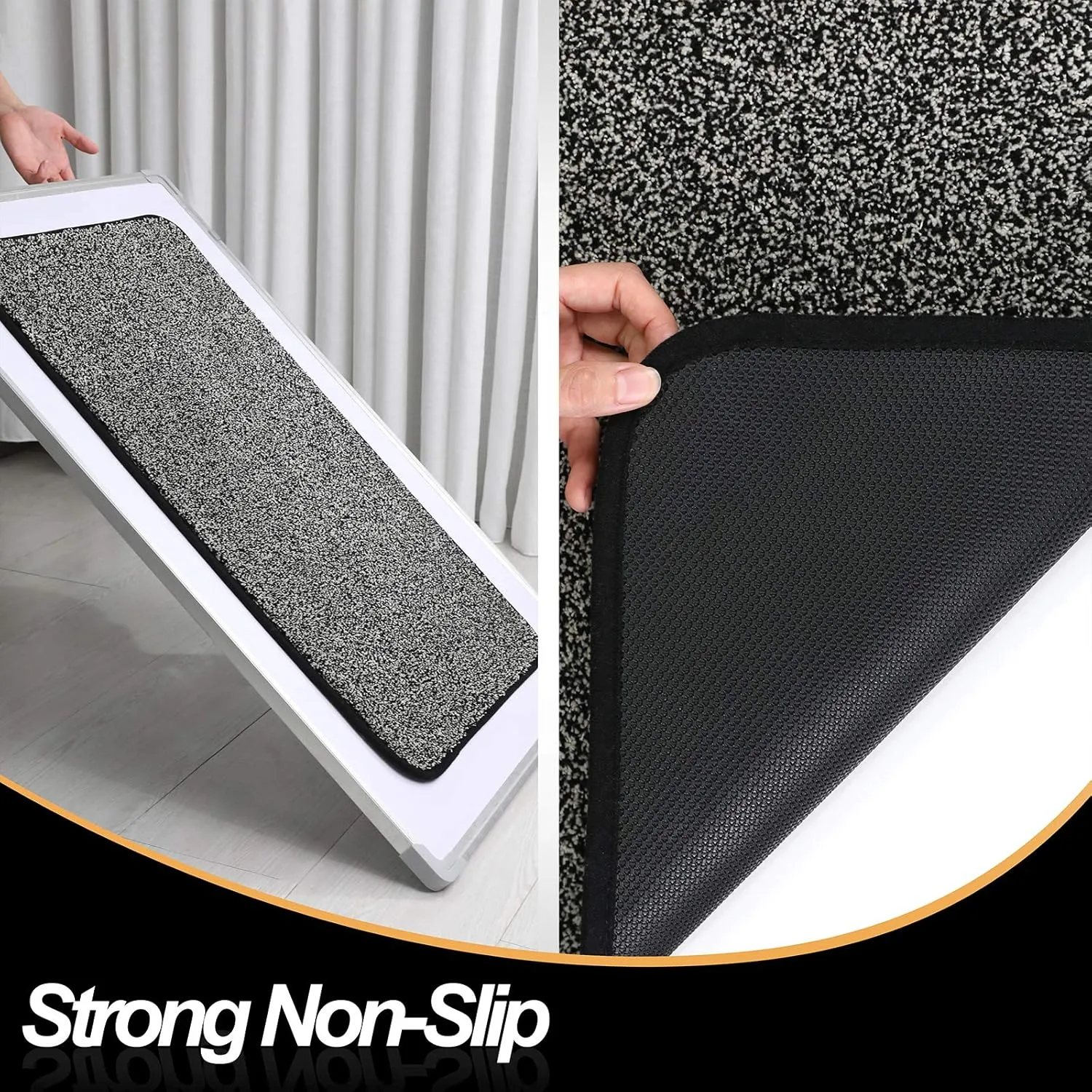 ITSOFT Dirt Trapper Indoor Door Mat & Entrance Rug For Wet Muddy Shoes and Pet Paws, Non-Slip Machine Washable, Shoe Scraper, Absorbent Welcome Dog Mat for Front Door, Entry Way (30x18, Black & White)