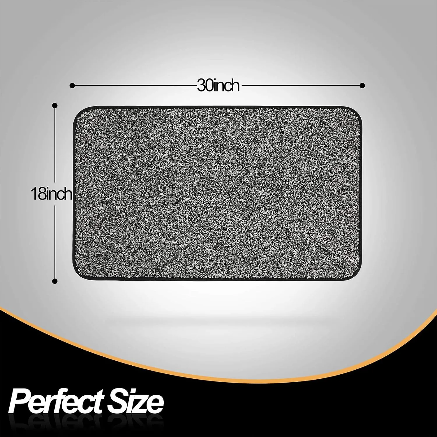 ITSOFT Dirt Trapper Indoor Door Mat & Entrance Rug For Wet Muddy Shoes and Pet Paws, Non-Slip Machine Washable, Shoe Scraper, Absorbent Welcome Dog Mat for Front Door, Entry Way (30x18, Black & White)