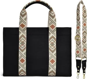 IwIeIaIrI Canvas Laptop Tote Bag for Women Large Capacity Hobo Tote Bag With Zipper Daily Multi-Scene Use Bags Work Handbag