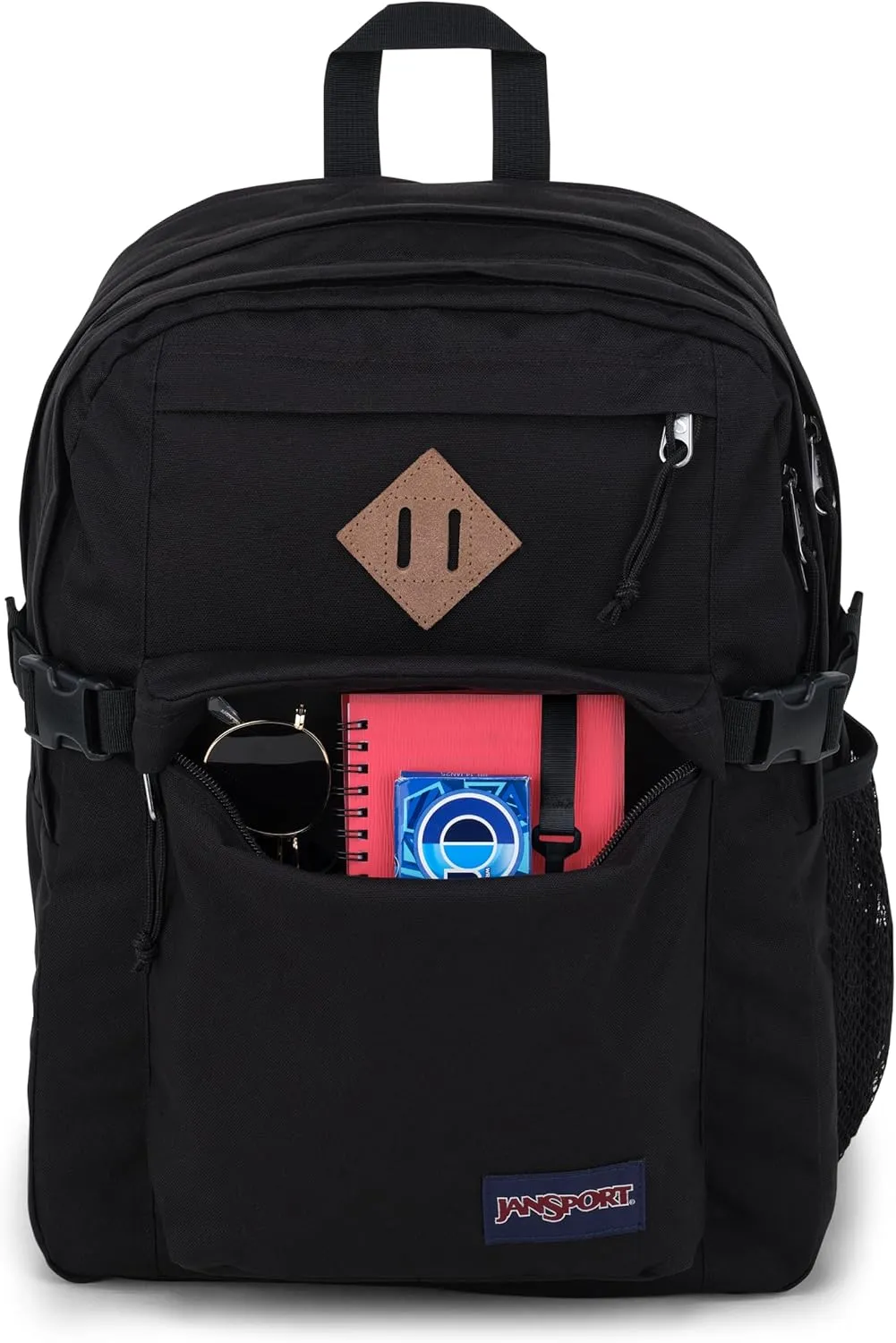 JanSport Main Campus Backpack - Travel or Work backpack w 15-Inch Laptop Sleeve and Dual Water Bottle Pockets, Black