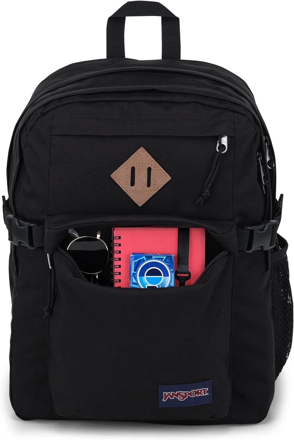 JanSport Main Campus Backpack - Travel or Work backpack w 15-Inch Laptop Sleeve and Dual Water Bottle Pockets, Black