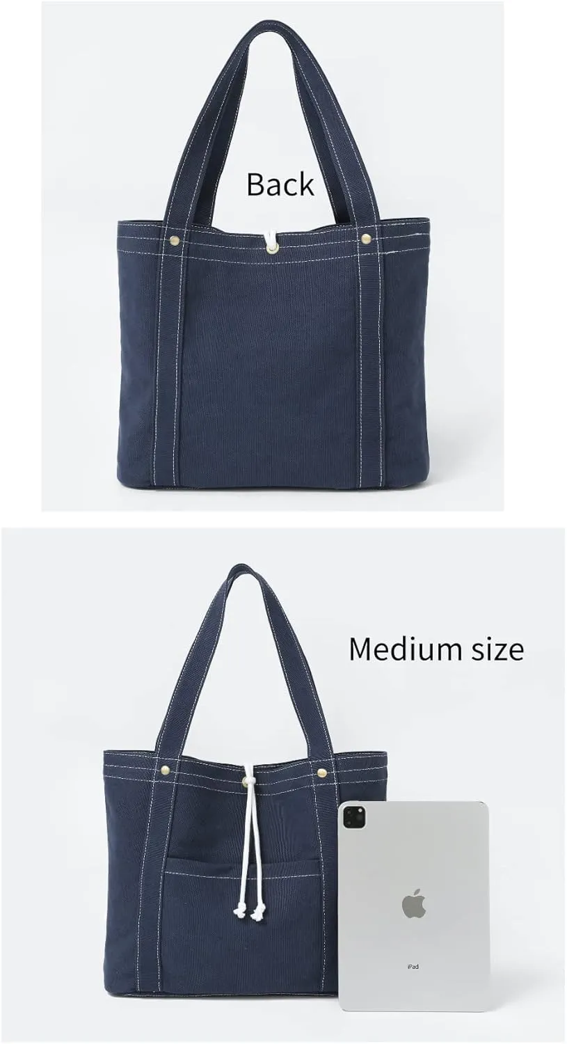 Jeelow Heavy Duty Canvas Travel Tote Handbag Shoulder Crossbody Bags Purse For Men & Women