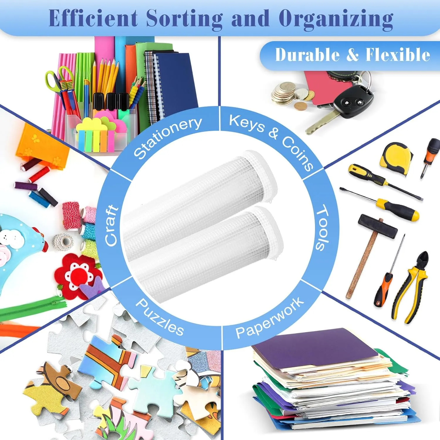 Jetec 32 Pcs Mesh Zipper Bags Toy Storage Bikini Organizer Bags Waterproof Zipper Pouches Reusable Puzzle Pouch Multipurpose for Organizing Storage Office(White,9 x 7 Inch)