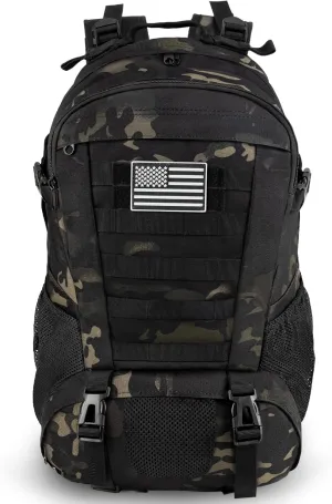 Jueachy Tactical Backpack for Men Hiking Day Pack Molle Military Rucksack Waterproof 30L EDC Bag with USA Flag Patch