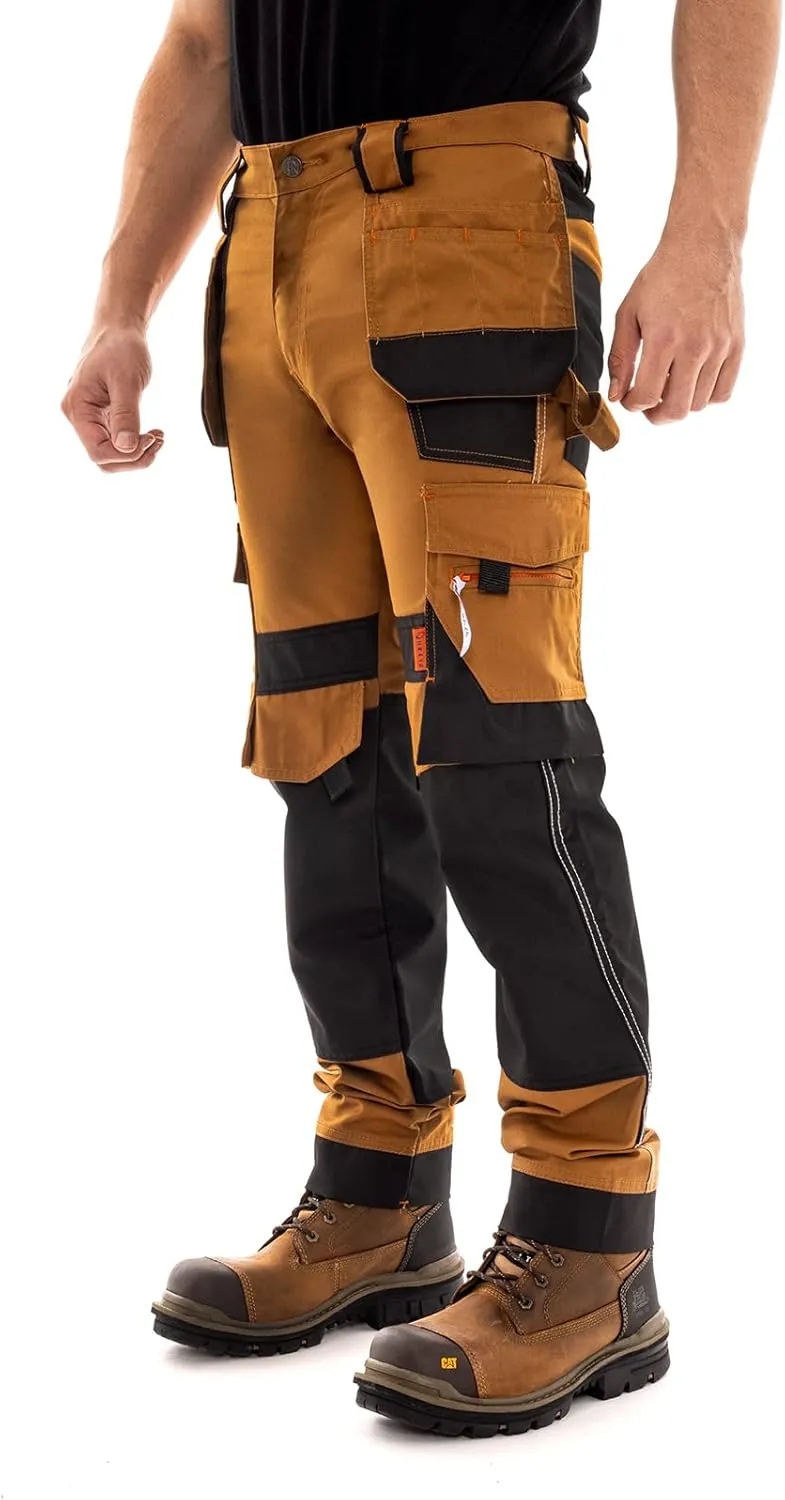 Juicy Trendz Men's Heavy Duty Work Cargo Pants – Reinforced Knees, Multi-Pocket Trousers for Construction & Mechanics