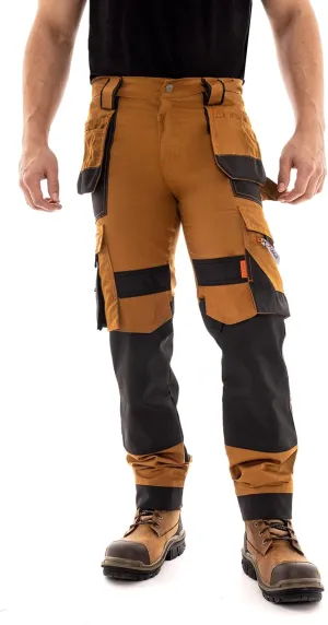 Juicy Trendz Men's Heavy Duty Work Cargo Pants – Reinforced Knees, Multi-Pocket Trousers for Construction & Mechanics