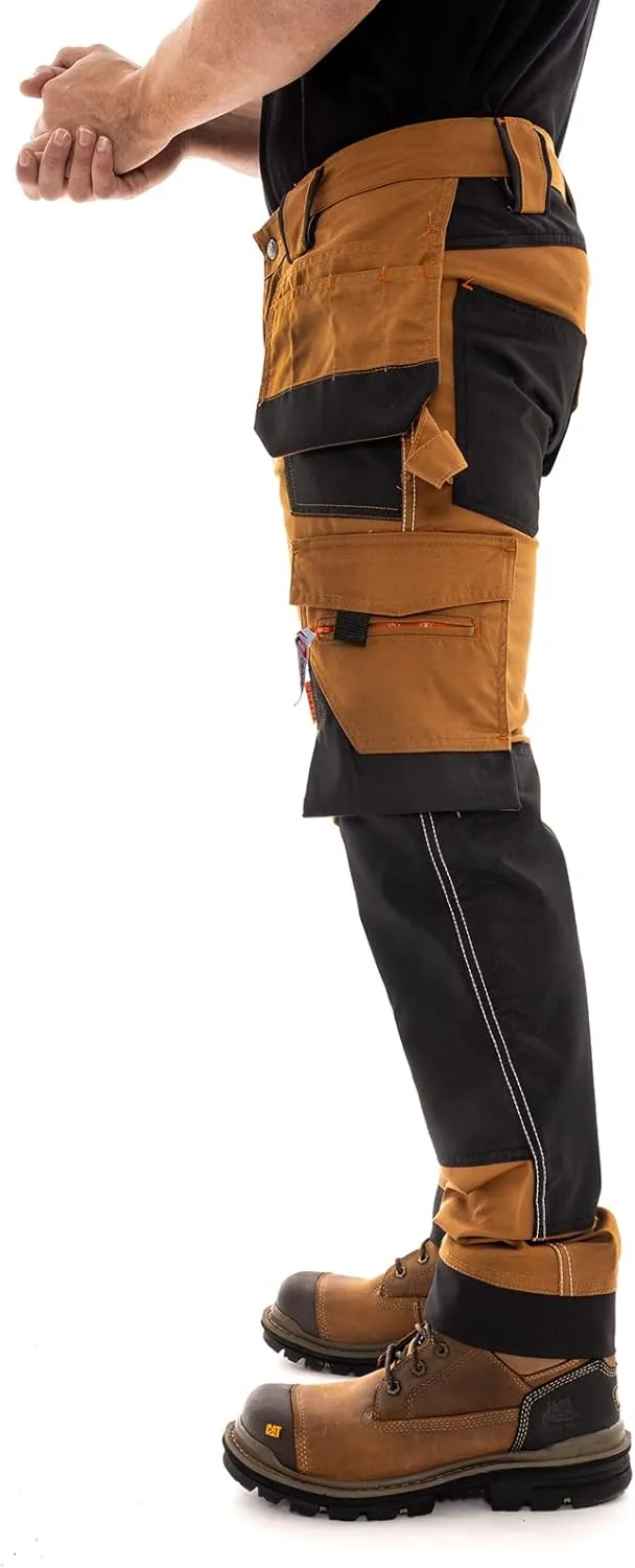 Juicy Trendz Men's Heavy Duty Work Cargo Pants – Reinforced Knees, Multi-Pocket Trousers for Construction & Mechanics