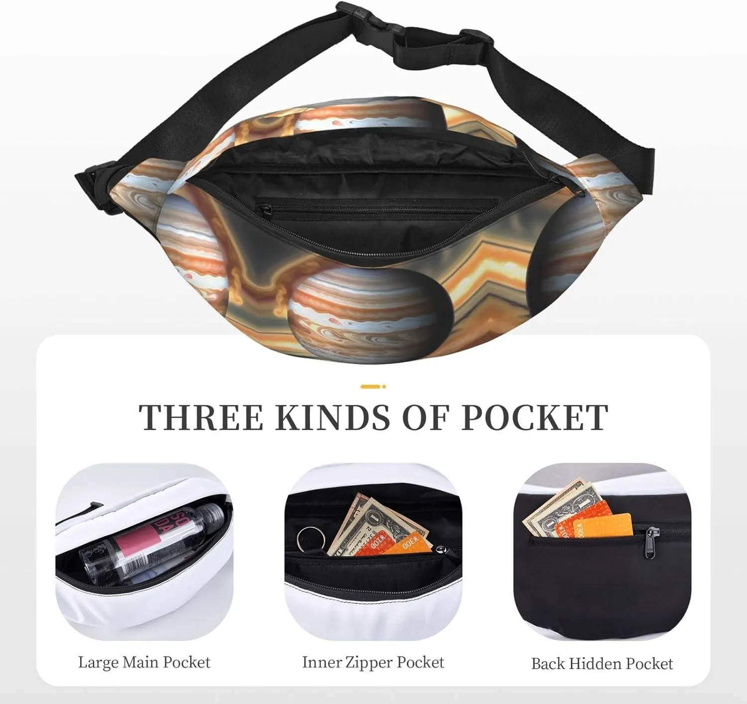 Jupiter Landscape Fashion Crossbody Appearance High capacity outdoor with Adjustable Comfortable Work Leisure Versatile