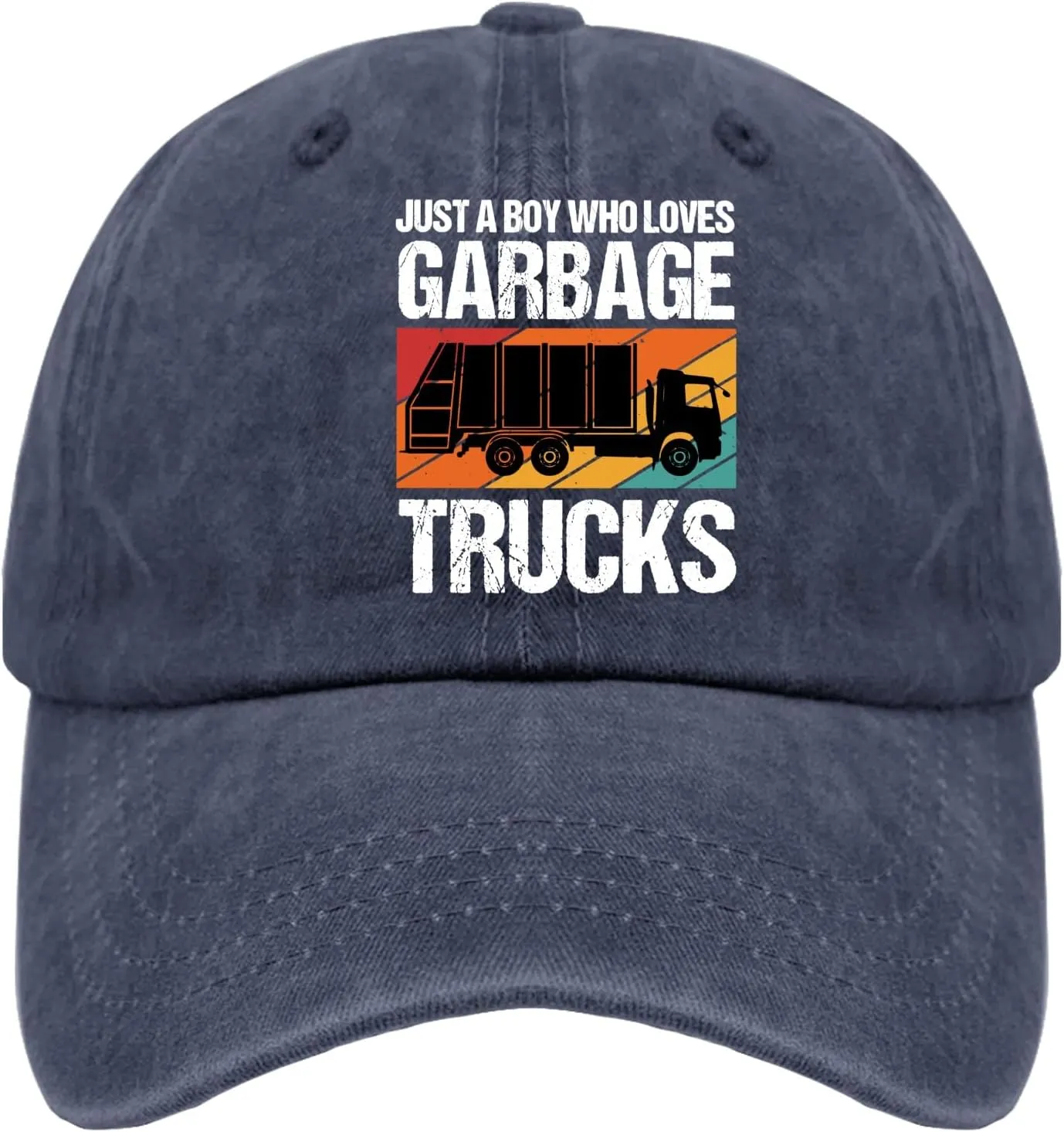Just A Boy Who Loves Garbage Trucks Sun Hat Running Cap Pigment Black Mens Hat Gifts for Son Cycling Cap