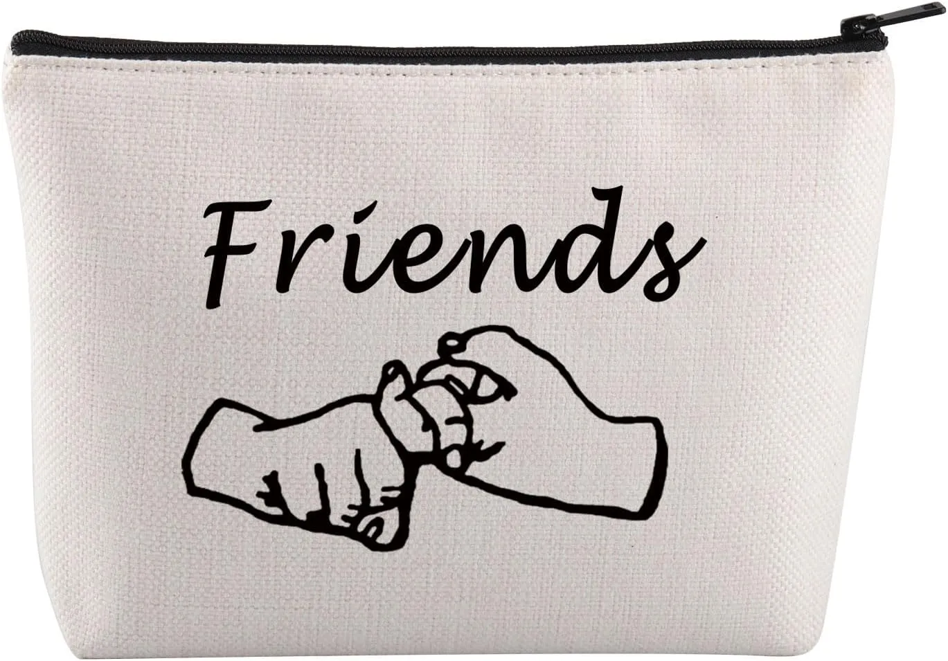 JYTAPP Friendship in Sign Language Gift Friendship ASL Makeup Bag American Sign Languages Gift for Friends BFF Gift (beige)