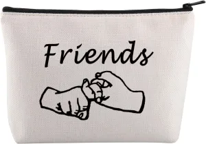 JYTAPP Friendship in Sign Language Gift Friendship ASL Makeup Bag American Sign Languages Gift for Friends BFF Gift (beige)