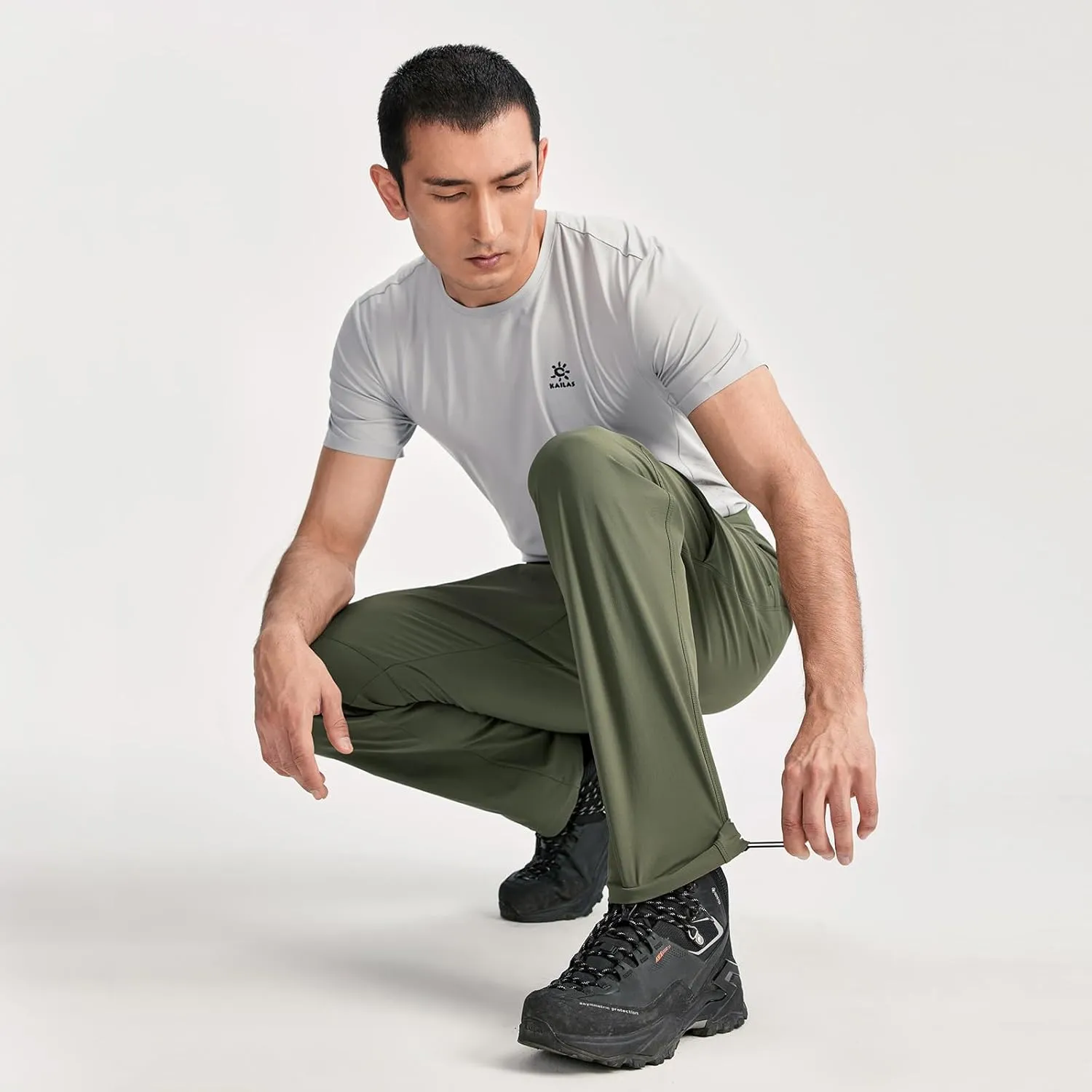 KAILAS Softshell Hiking Pants Men Outdoor Waterproof Insulated Windproof Outdoor Travel Climbing Stretch Pants Lightweight