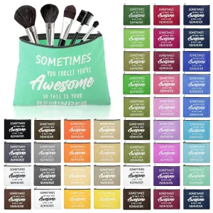 Kajaia 50 Pcs Inspirational Gifts Cosmetic Bags Thank You Appreciation Gift Canvas Makeup Bag Toiletry Bag with Zipper Motivational Quotes Purse for Girl Women Mom(5.1 x 7.9 Inch)