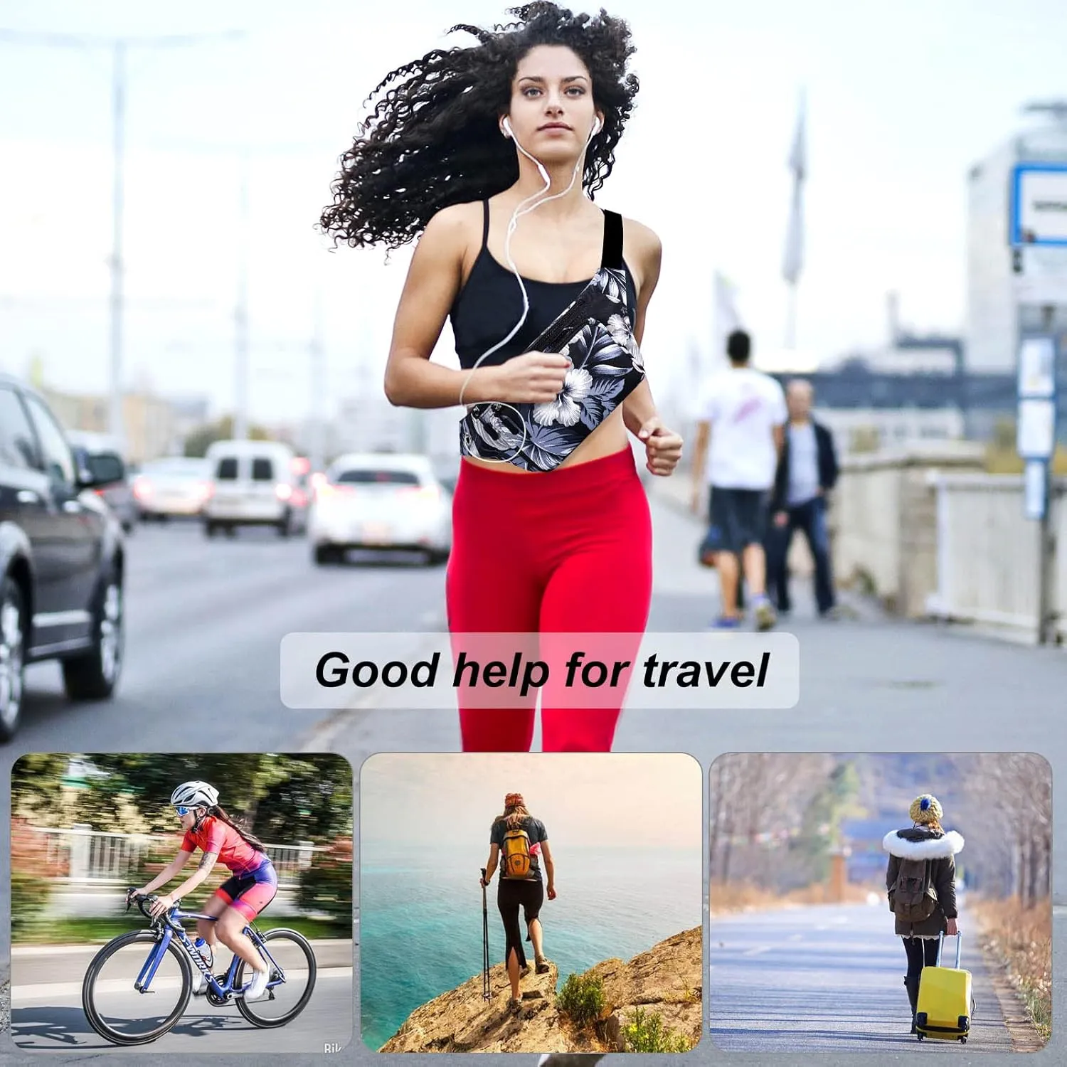 KAMO Fanny Pack, Waist Bag Sling Backpack Water Resistant Durable Polyester Small Waist Bag