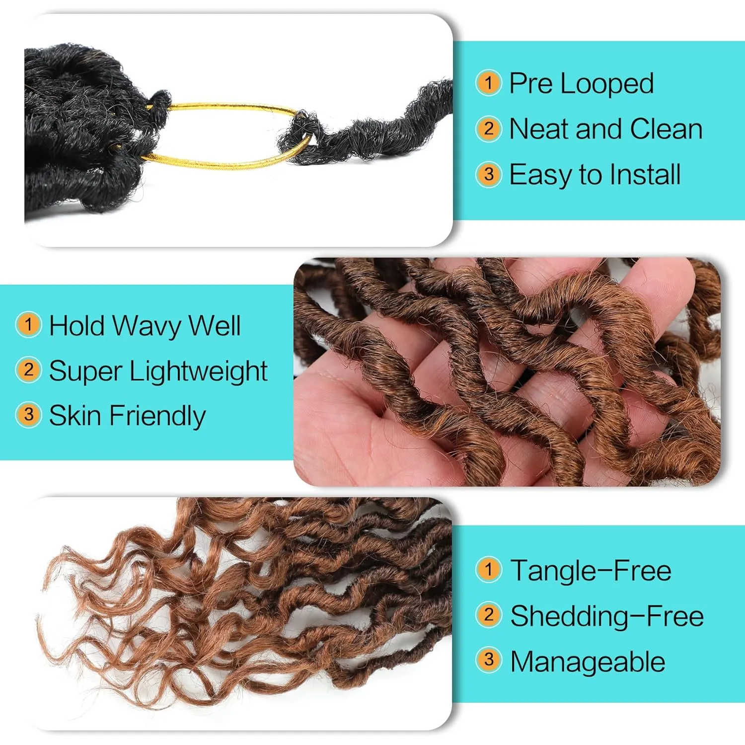 Karida Goddess Locs Crochet Hair 12 Inch, 8 Packs Faux Locs Crochet Hair for Black Women, Pre Looped Crochet Faux Locs With Curly Ends (12 Inch (Pack of 8), 1B/4/30#)