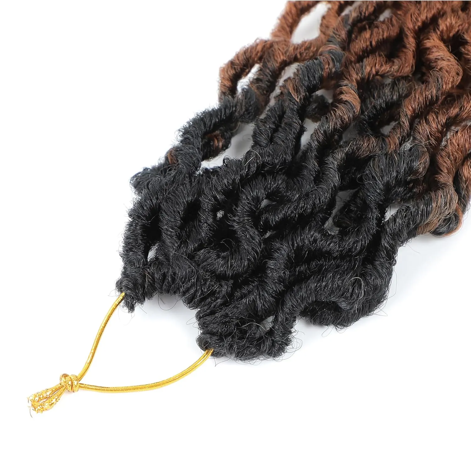 Karida Goddess Locs Crochet Hair 12 Inch, 8 Packs Faux Locs Crochet Hair for Black Women, Pre Looped Crochet Faux Locs With Curly Ends (12 Inch (Pack of 8), 1B/4/30#)
