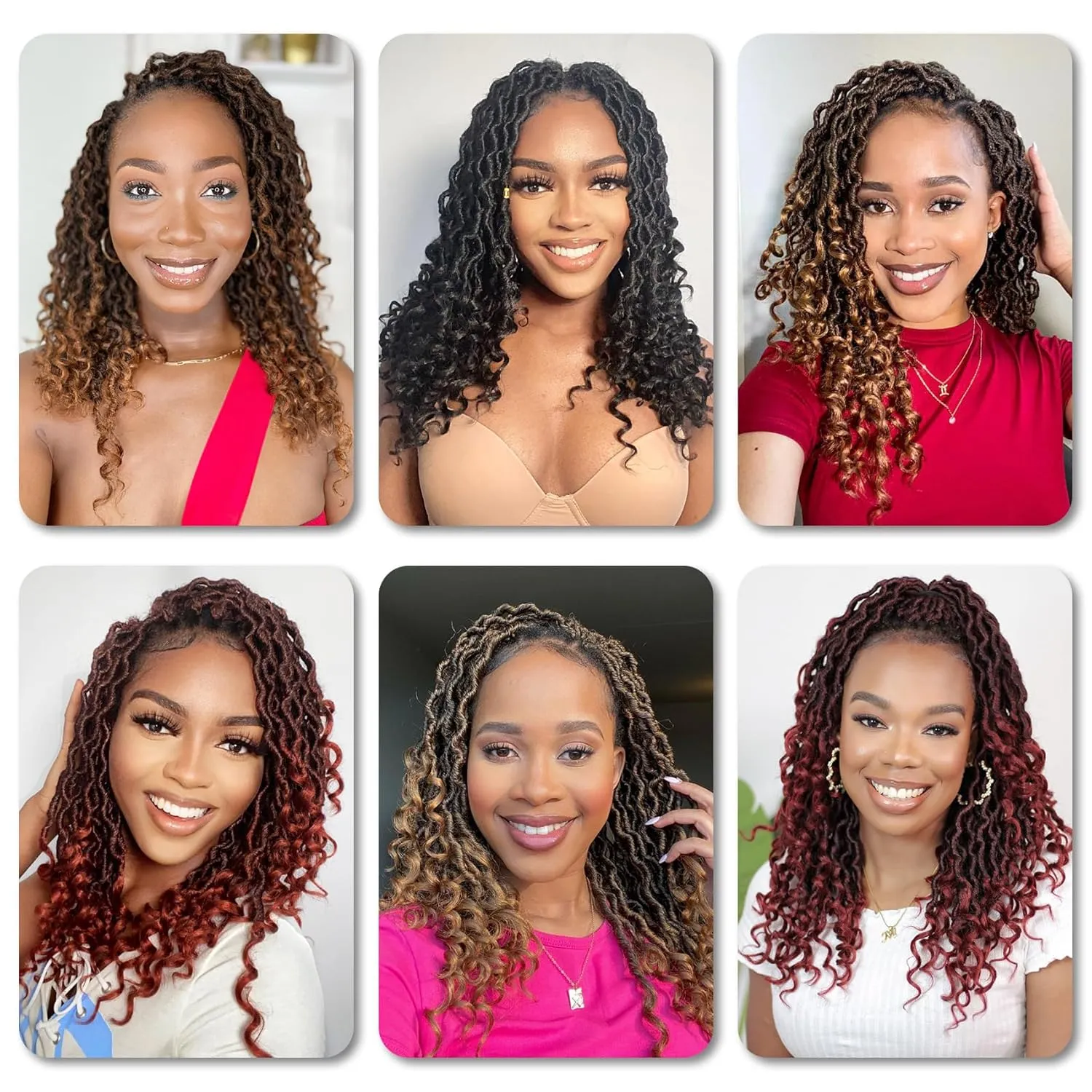 Karida Goddess Locs Crochet Hair 12 Inch, 8 Packs Faux Locs Crochet Hair for Black Women, Pre Looped Crochet Faux Locs With Curly Ends (12 Inch (Pack of 8), 1B/4/30#)