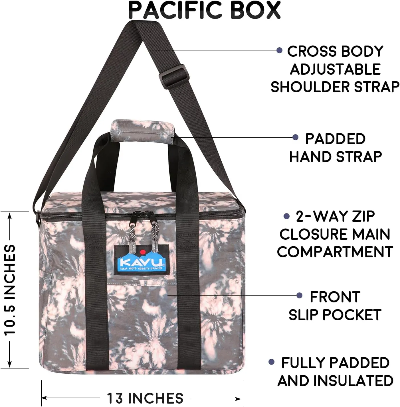 KAVU Pacific Box Insulated Crossbody Leak Proof Cooler Bag