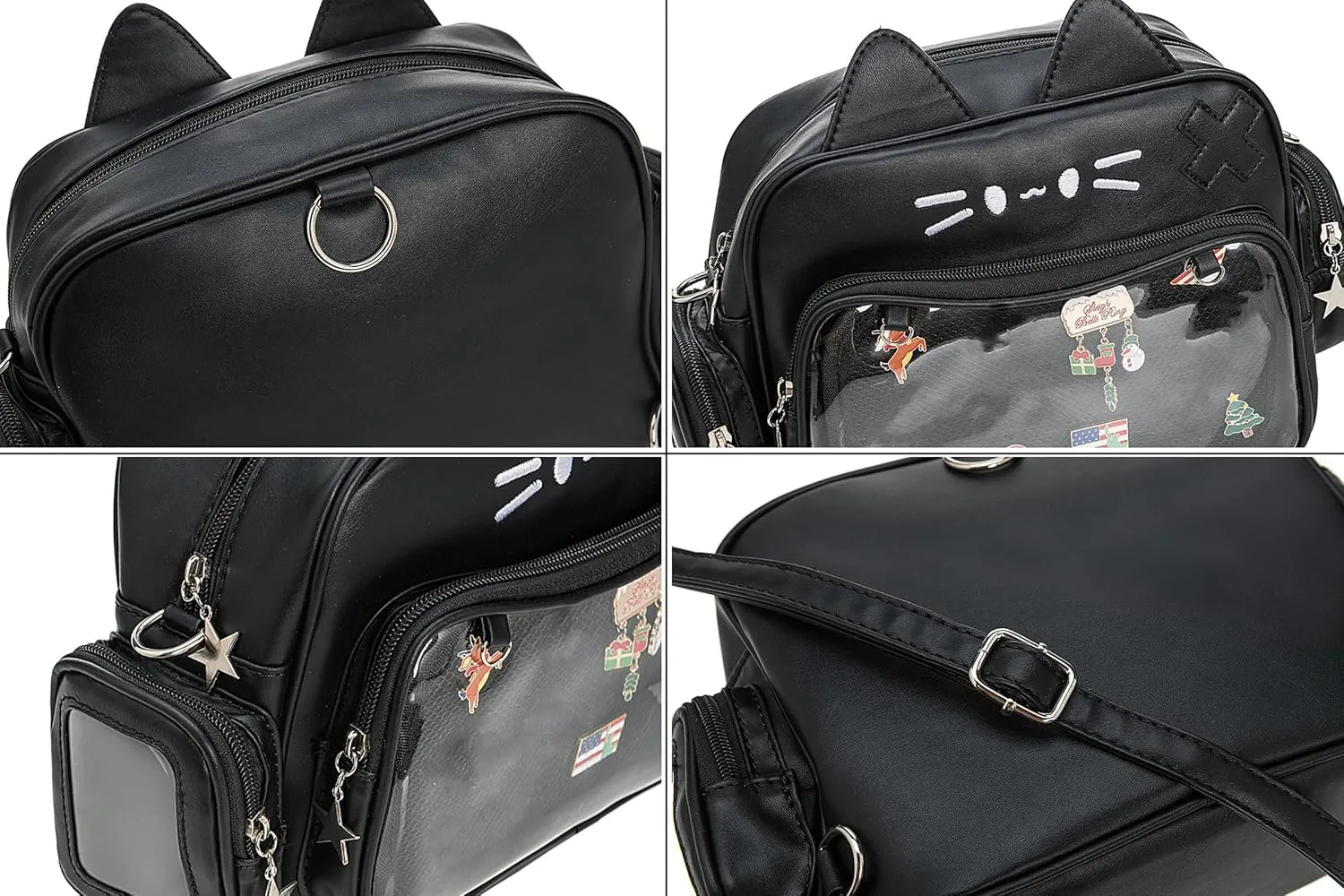 Kawaii Ita Bag Backpack Crossbody Bag Cat Shoulder Bags Multi-Purpose Pin Display with Insert
