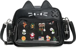 Kawaii Ita Bag Backpack Crossbody Bag Cat Shoulder Bags Multi-Purpose Pin Display with Insert