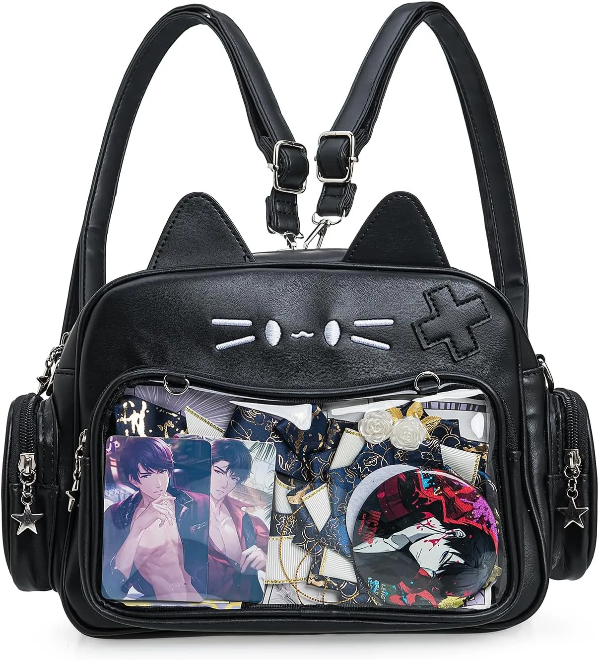 Kawaii Ita Bag Backpack Crossbody Bag Cat Shoulder Bags Multi-Purpose Pin Display with Insert