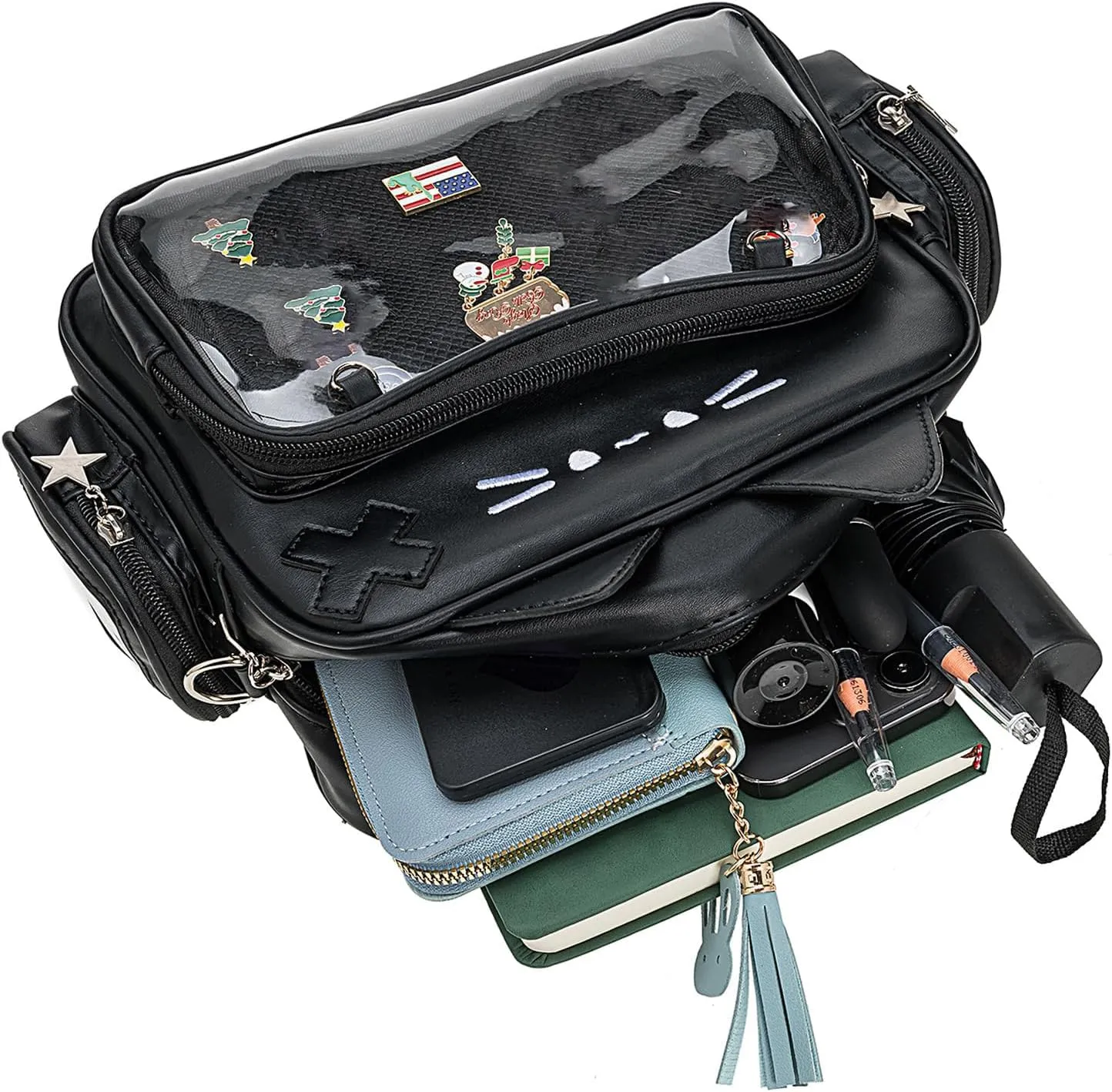 Kawaii Ita Bag Backpack Crossbody Bag Cat Shoulder Bags Multi-Purpose Pin Display with Insert