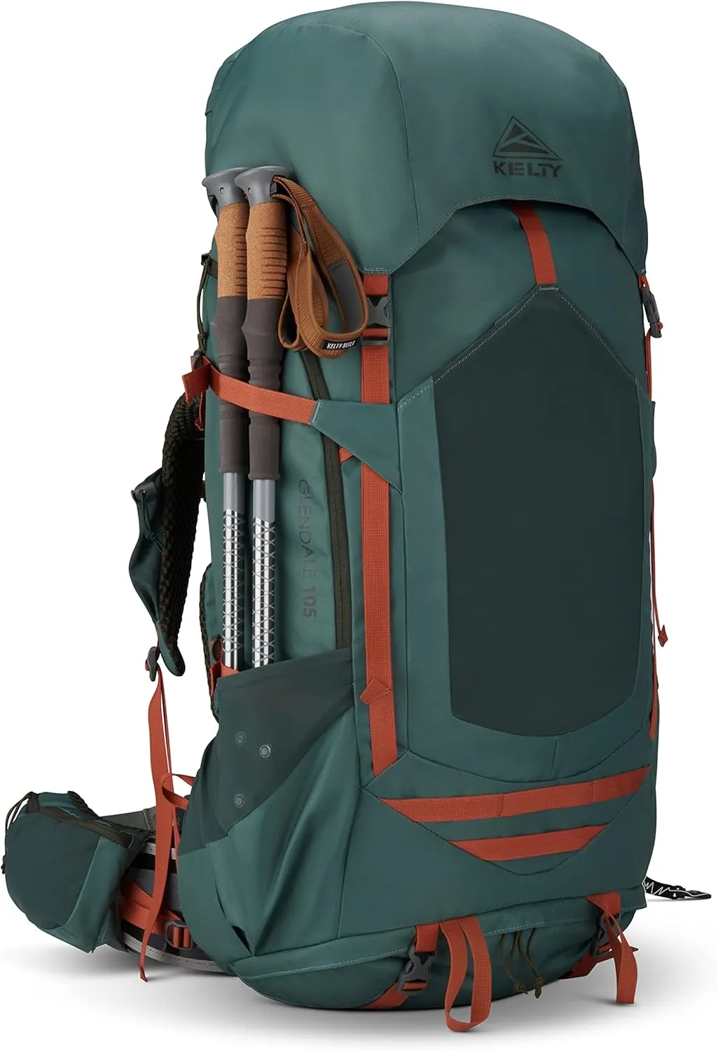 Kelty Glendale 85L – 105L Multiday Backpacking and Thru Hiking Pack, Fit Plus Suspension, Shoulder Strap Pockets, Customized Fit, Long Haul Backpack, 2023 (Duck Green, 105L)