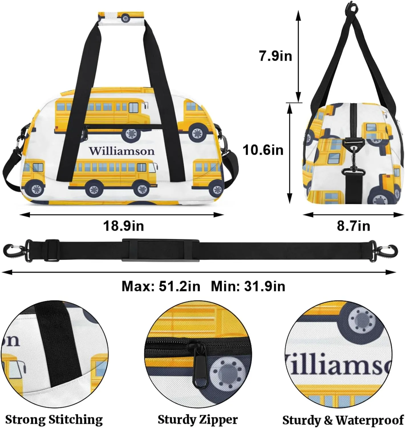 Kids Duffle Bag Personalized Gym Bag Overnight Bags, Ideal for Travel and Sports, Suitable for Men Women for Gym, Dance, Yoga, Durable Waterproof Sport Overnight Handbags Car Bus