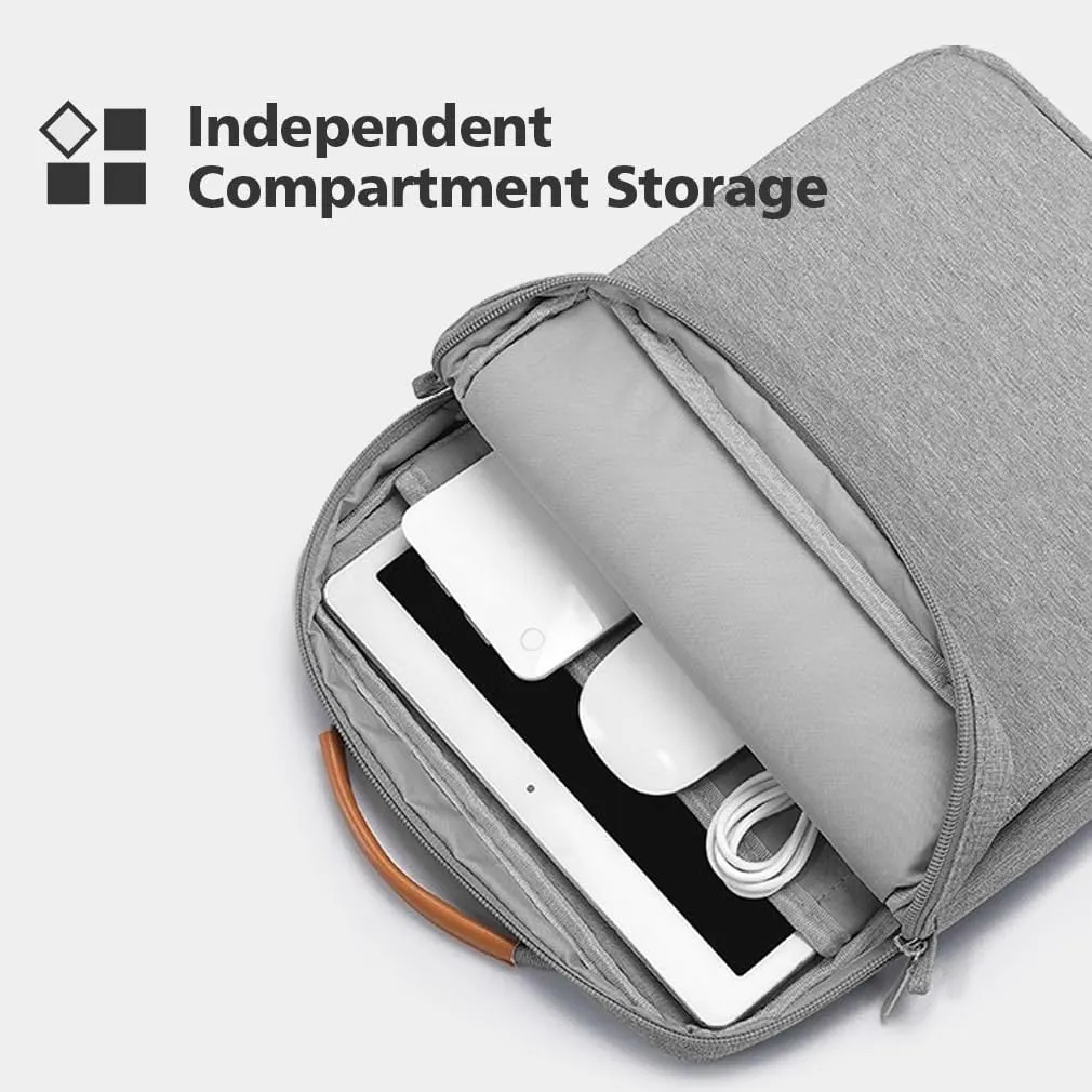 KIZUNA Tablet Sleeve Case 12.5 Inch Shoulder Bag for 13" 13.6" Macbook Air M3 M2/ MacBook Pro 14 M1 M2/ 12.9" 13" iPad Pro M4/ iPad Air M2 Tablet / 13 inch Surface Pro 10 9 8/13.4" XPS 13 Samsung,Grey