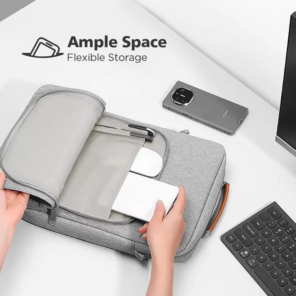 KIZUNA Tablet Sleeve Case 12.5 Inch Shoulder Bag for 13" 13.6" Macbook Air M3 M2/ MacBook Pro 14 M1 M2/ 12.9" 13" iPad Pro M4/ iPad Air M2 Tablet / 13 inch Surface Pro 10 9 8/13.4" XPS 13 Samsung,Grey