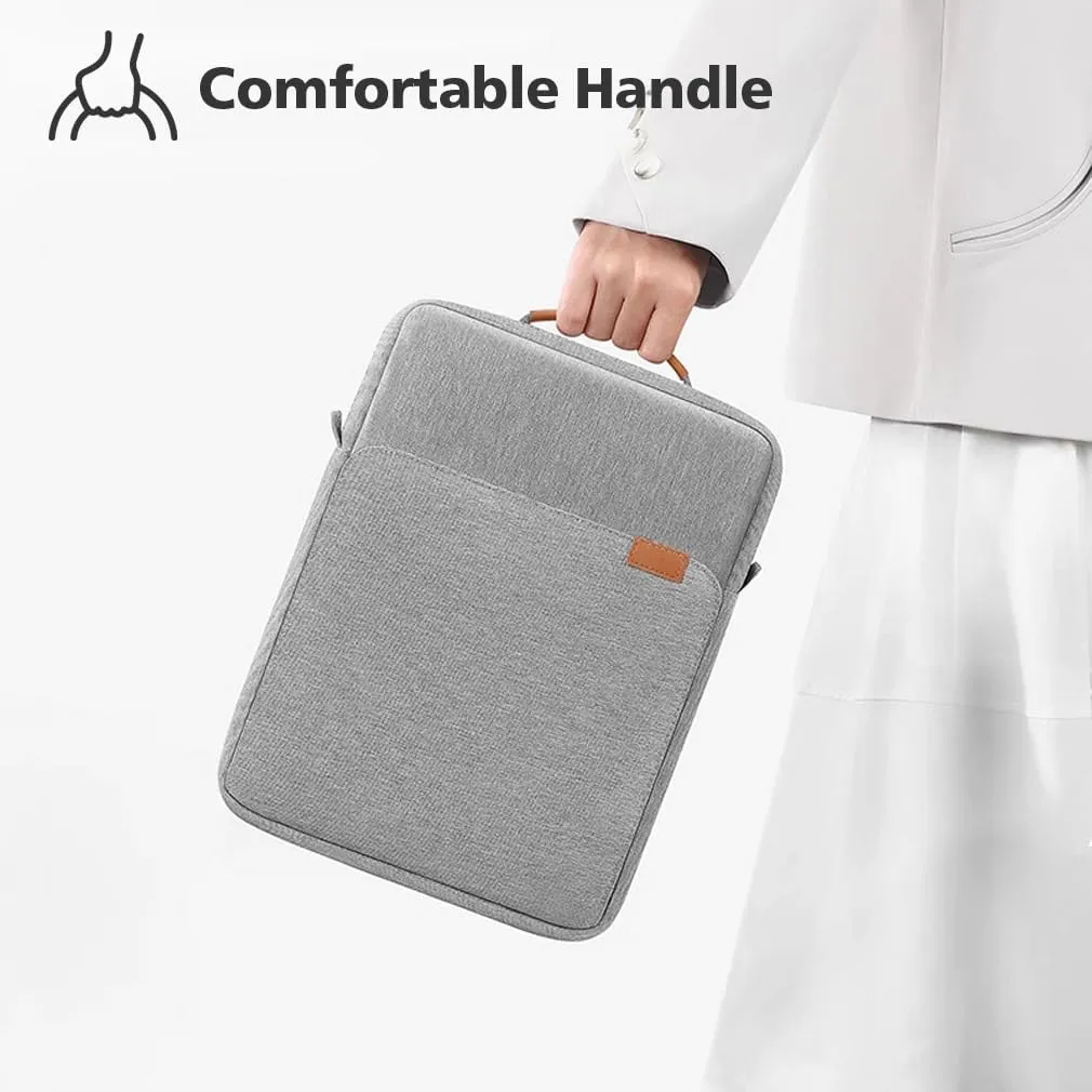 KIZUNA Tablet Sleeve Case 12.5 Inch Shoulder Bag for 13" 13.6" Macbook Air M3 M2/ MacBook Pro 14 M1 M2/ 12.9" 13" iPad Pro M4/ iPad Air M2 Tablet / 13 inch Surface Pro 10 9 8/13.4" XPS 13 Samsung,Grey