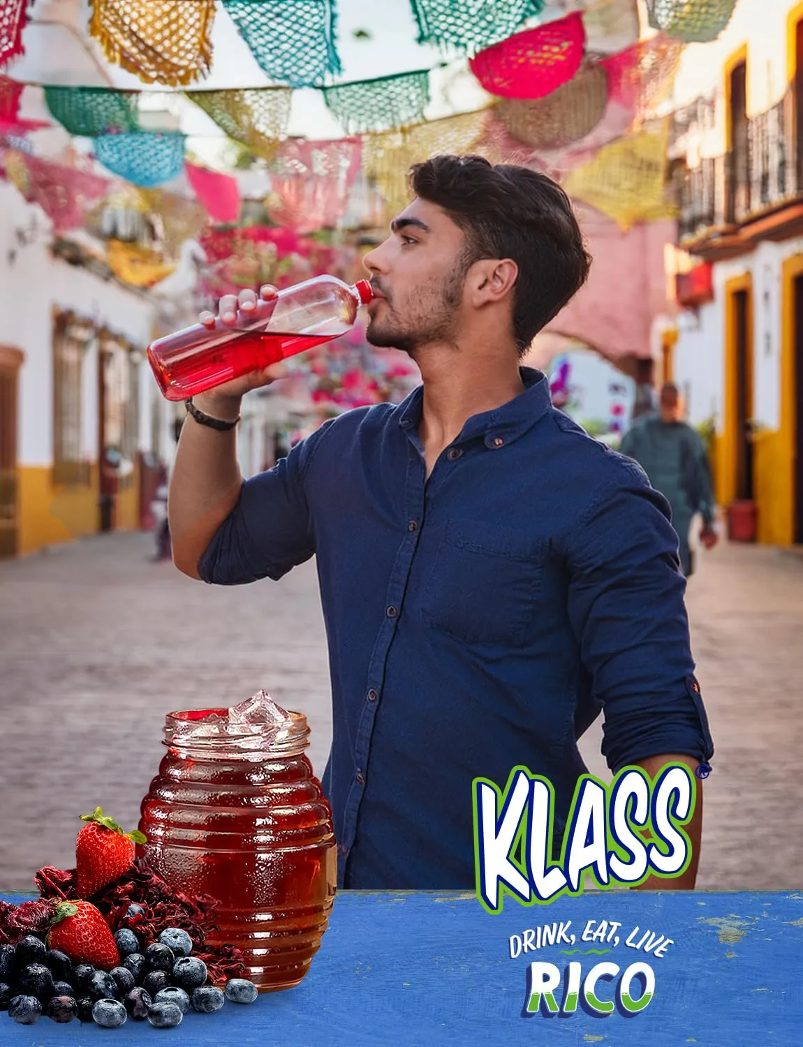 Klass Aguas Frescas | Drink Mix Variety Pack | Cucumber Limeade , Strawberry Watermelon , Hibiscus Berries & Pineapple Tangerine | Sugar Free On-The-Go Packets (44 Count Powder Stick Packs) Shake it up!