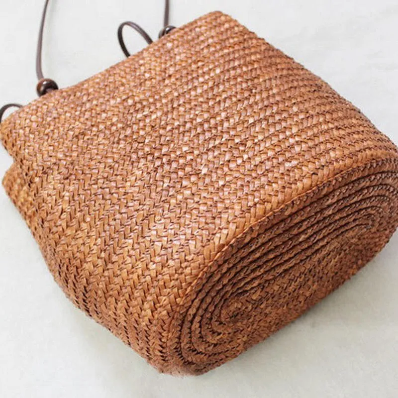 Knitted Straw Stripes Bag
