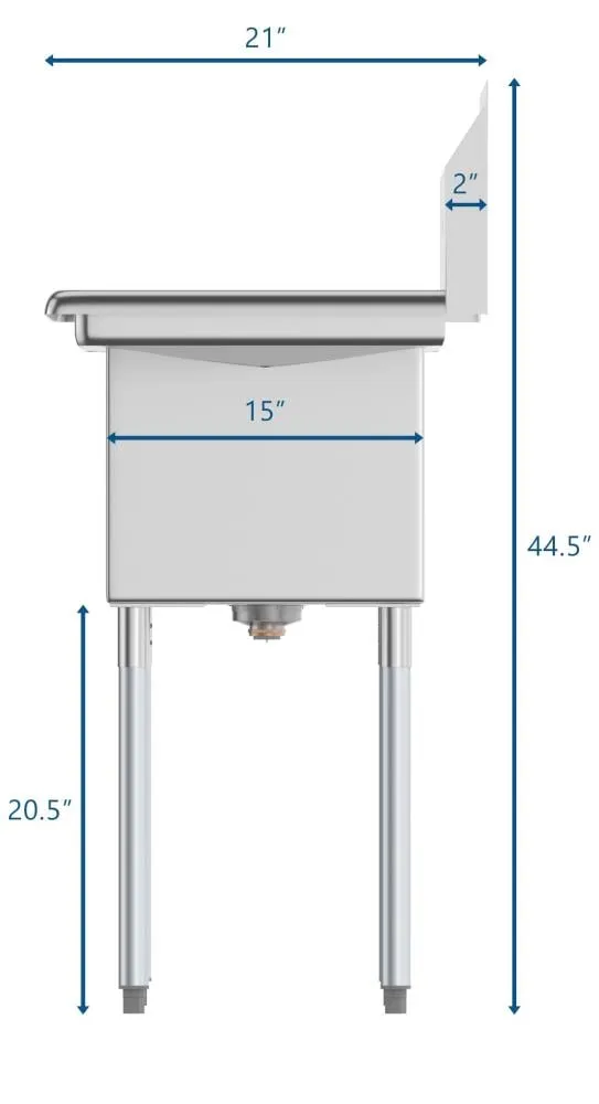 KoolMore Stainless Steel 2-Basin Freestanding Utility Tub with Drain