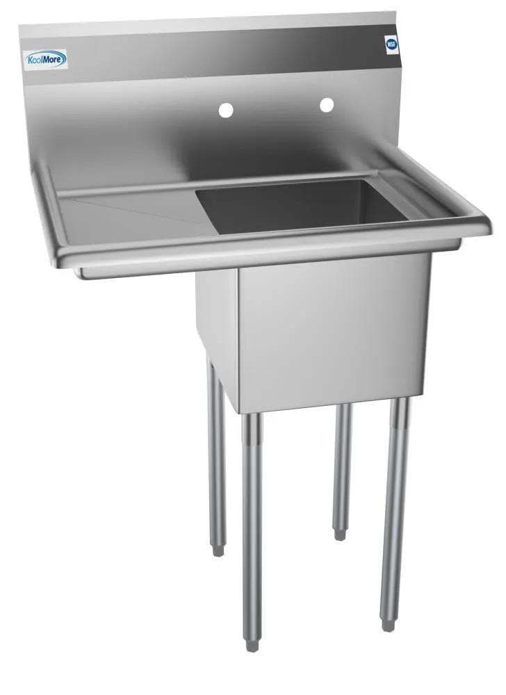 KoolMore Stainless Steel Freestanding Utility Tub with Drain - 22x29 inch