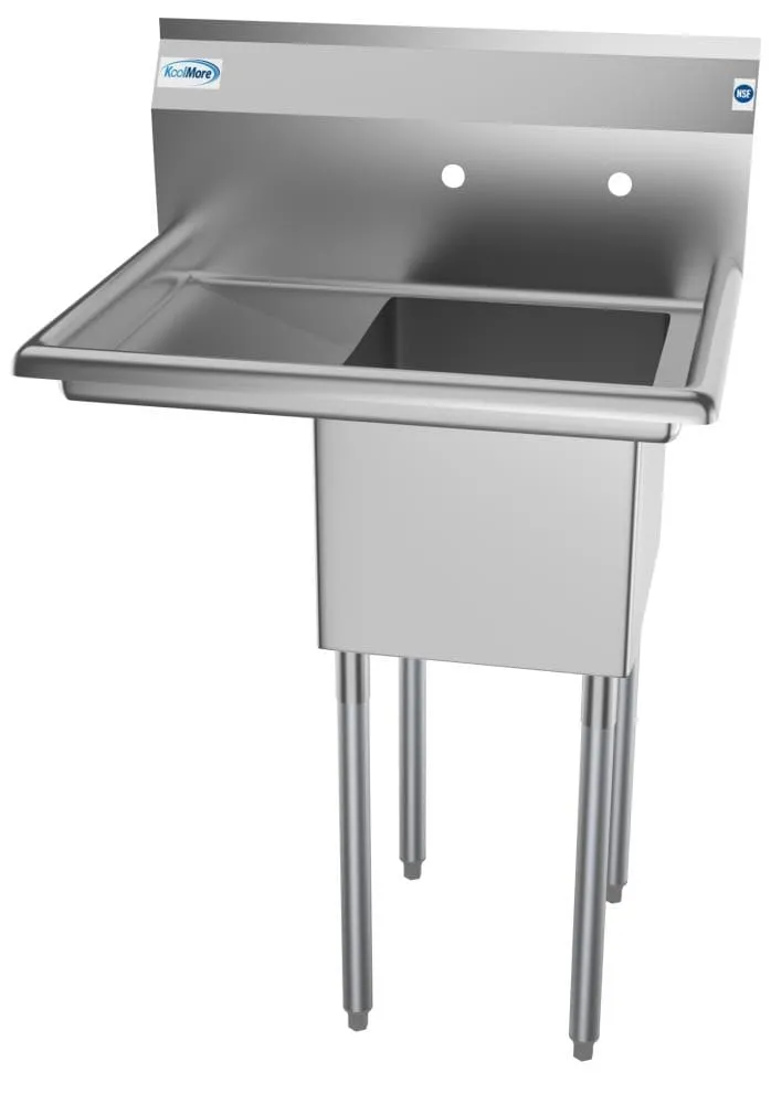 KoolMore Stainless Steel Freestanding Utility Tub with Drain - 22x29 inch