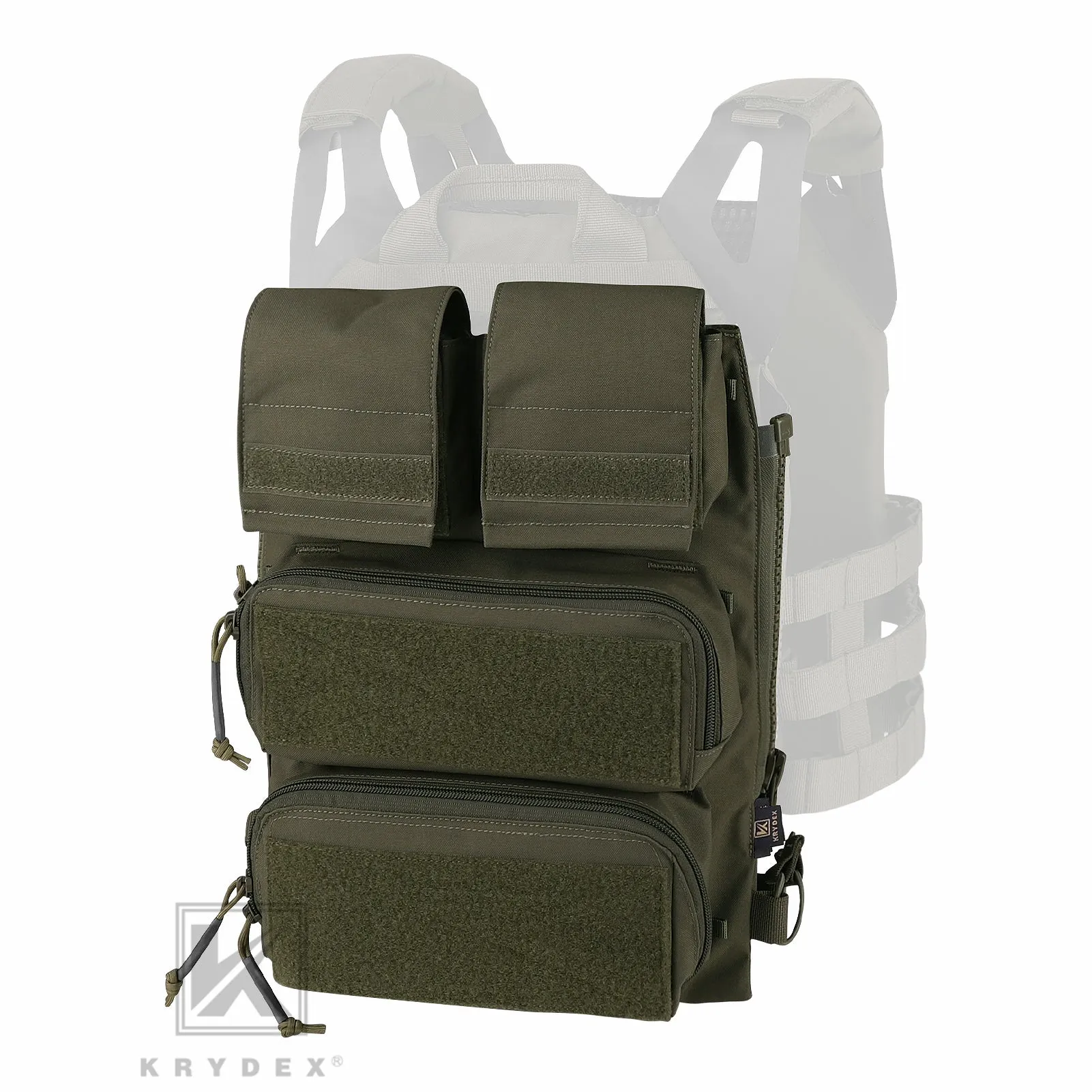 KRYDEX Tactical Modular Zip On Backpack for CPC NCPC JPC 2.0 AVS Vest Zipper Molle Back Panel