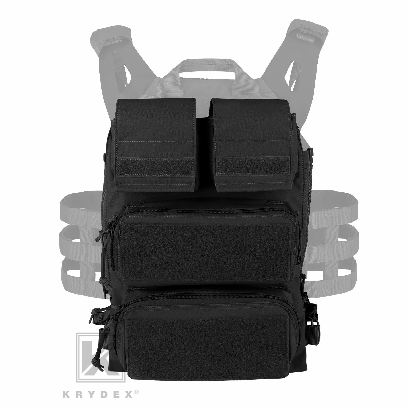 KRYDEX Tactical Modular Zip On Backpack for CPC NCPC JPC 2.0 AVS Vest Zipper Molle Back Panel