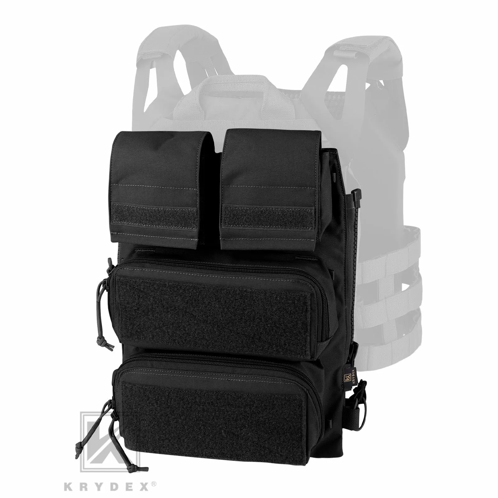 KRYDEX Tactical Modular Zip On Backpack for CPC NCPC JPC 2.0 AVS Vest Zipper Molle Back Panel