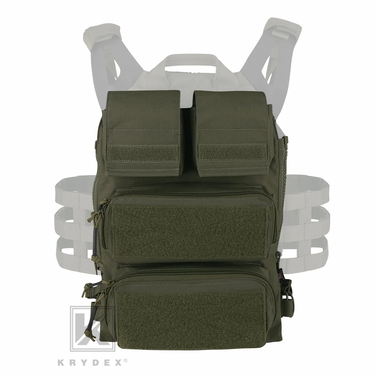 KRYDEX Tactical Modular Zip On Backpack for CPC NCPC JPC 2.0 AVS Vest Zipper Molle Back Panel