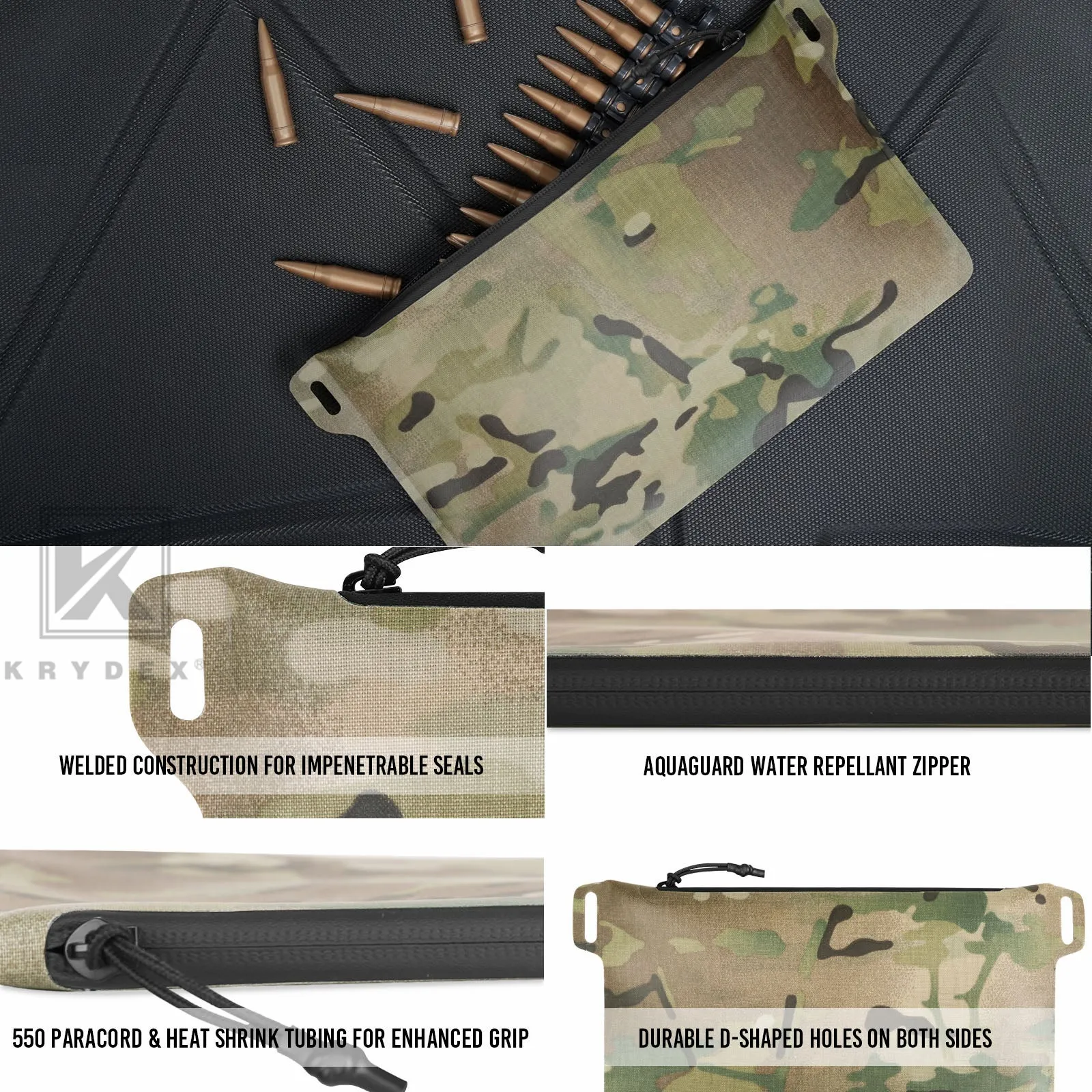 Krydex Tactical Waterproof Tool Gear Pouch Zippered Outdoor Organizer Bag Multi-Purpose Range Bag