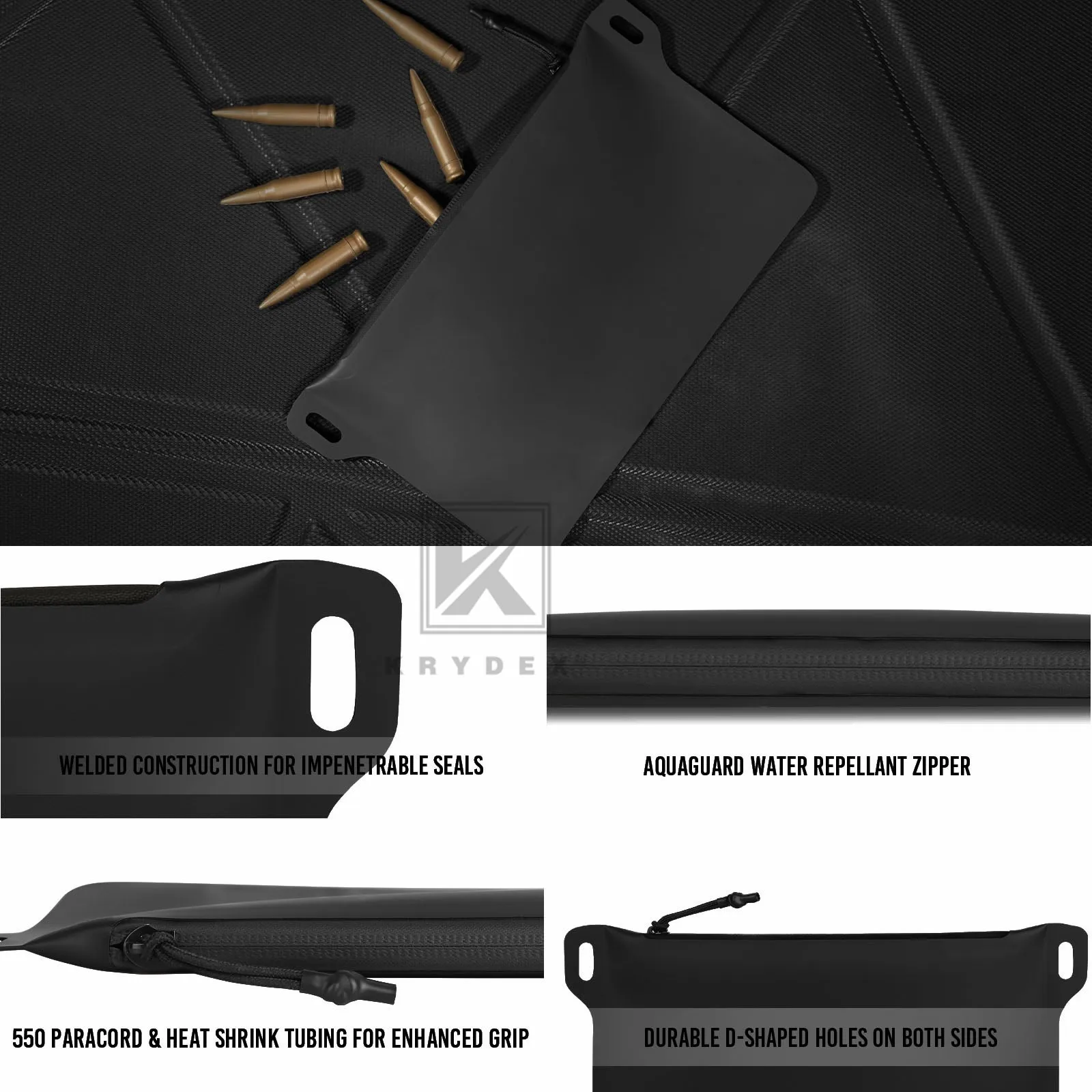 Krydex Tactical Waterproof Tool Gear Pouch Zippered Outdoor Organizer Bag Multi-Purpose Range Bag
