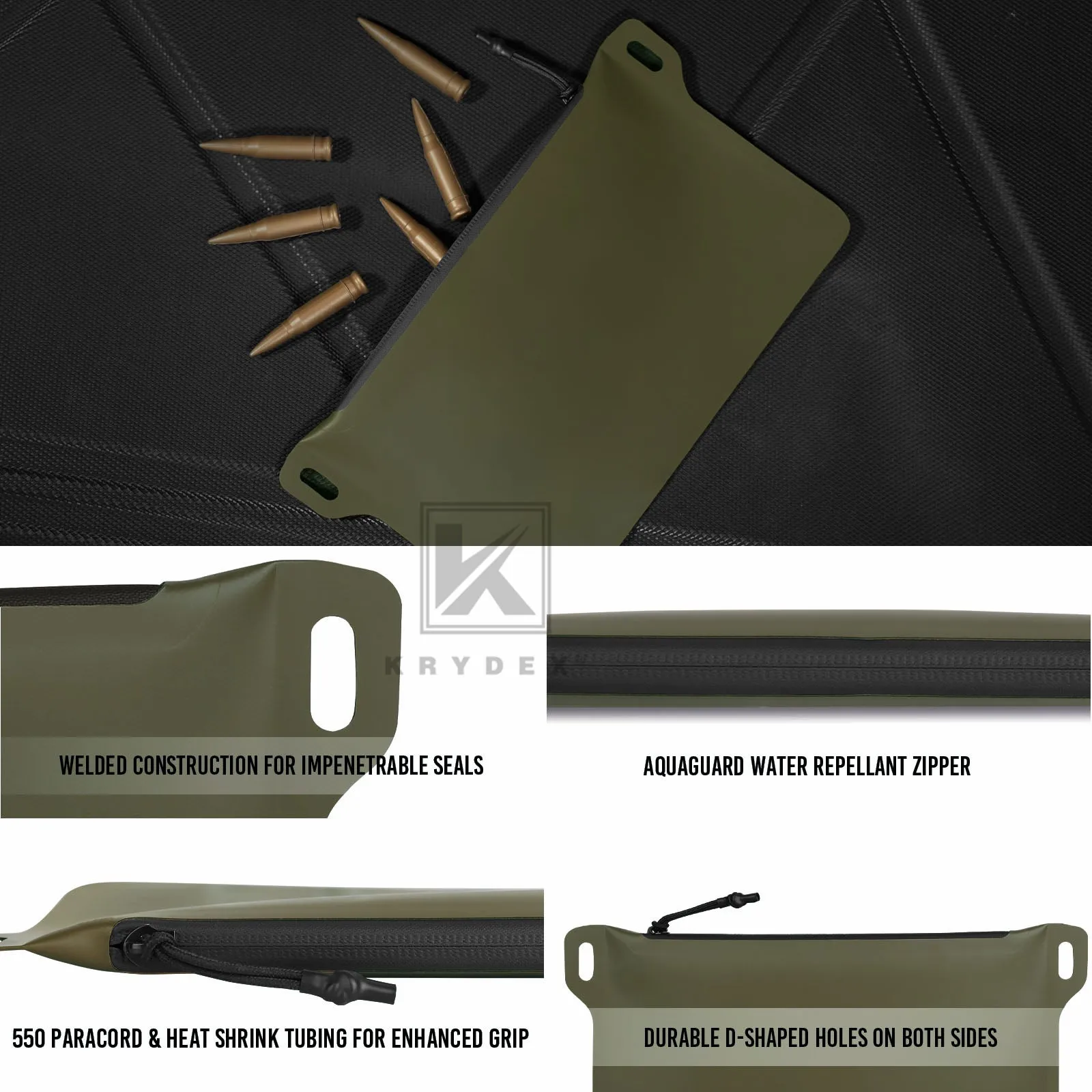 Krydex Tactical Waterproof Tool Gear Pouch Zippered Outdoor Organizer Bag Multi-Purpose Range Bag