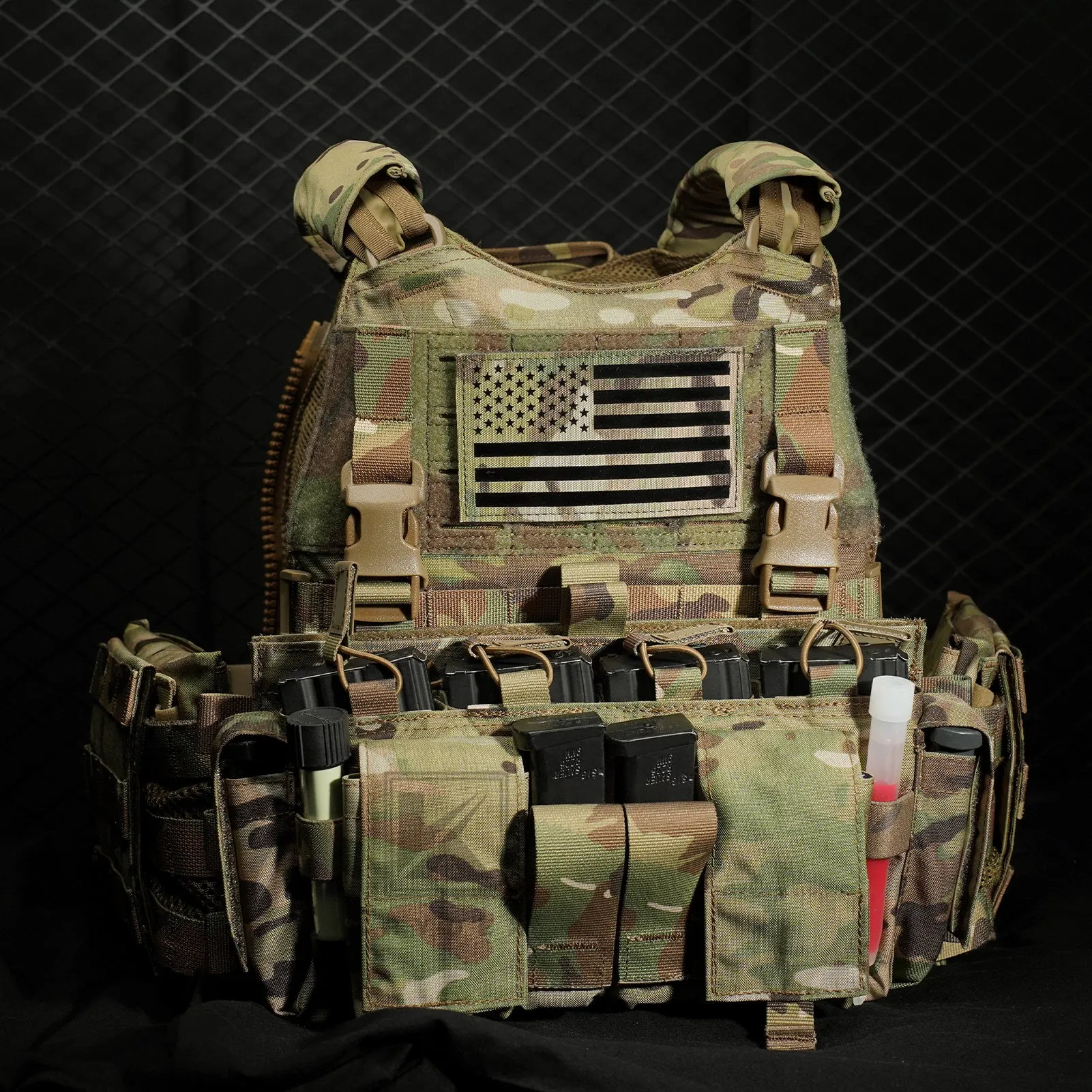 KRYDEX Tactical SCARAB Plate Carrier Heavy Duty Modular MOLLE Vest   MF IV Placard 556 & 9mm Magazine Pouch