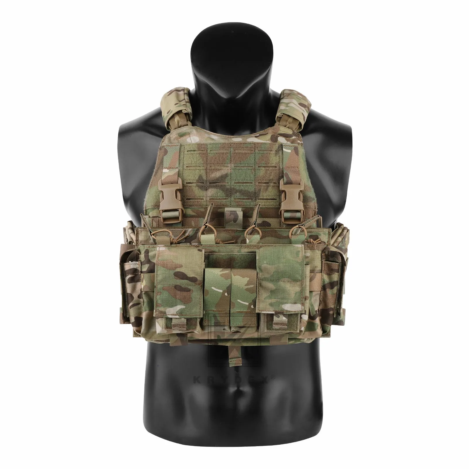 KRYDEX Tactical SCARAB Plate Carrier Heavy Duty Modular MOLLE Vest   MF IV Placard 556 & 9mm Magazine Pouch