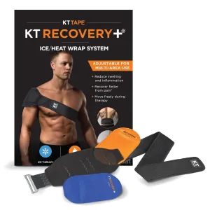 KT Health, Compression Pad Therapy System, Heating and Ice Pack With Adjustable Wrap for Back/Muscle Pain Relief, Black