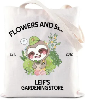 KUIYAI ACNH Merchandise Inspired Tote Bag - Sloth Lovers Gift & Leif Gardening Store Bag