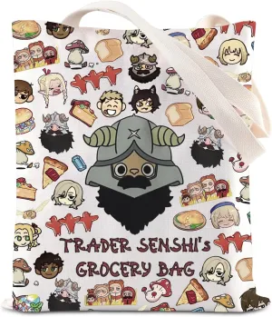 KUIYAI Anime Cartoon Merchandise Tote Bag Senshi Lover Gift Dungeon Foodie Gift Japanese Manga Trader Senshi’s Grocery Bag