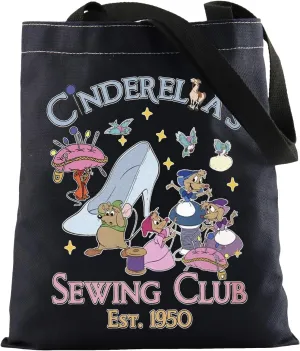 KUIYAI Princess Movie Merchandise Tote Bag Jaq and Gus Lovers Gift WDW Character Gift Sewing Club Est 1950 Shoulder Bag